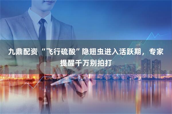 九鼎配资 “飞行硫酸”隐翅虫进入活跃期，专家提醒千万别拍打