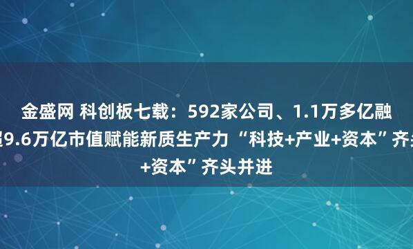 金盛网 科创板七载：592家公司、1.1万多亿融资、超9.6万亿市值赋能新质生产力 “科技+产业+资本”齐头并进