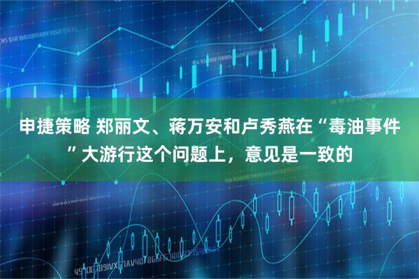 申捷策略 郑丽文、蒋万安和卢秀燕在“毒油事件”大游行这个问题上，意见是一致的