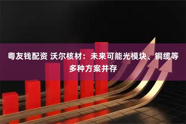 粤友钱配资 沃尔核材：未来可能光模块、铜缆等多种方案并存
